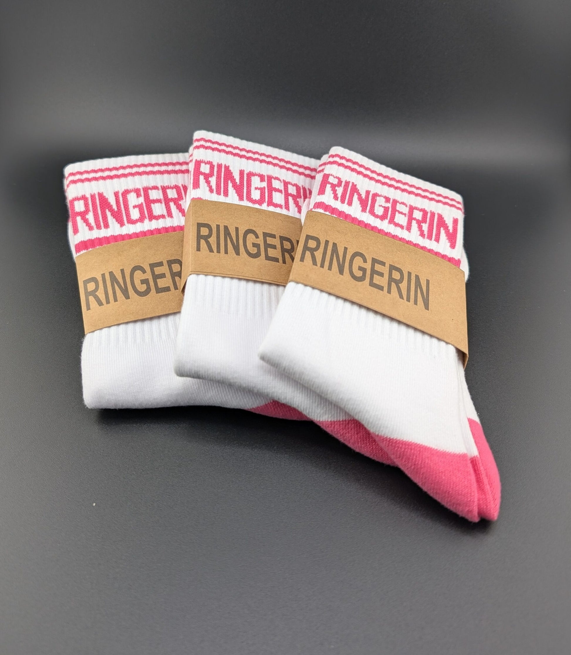 Socken Ringerin weiss Pink