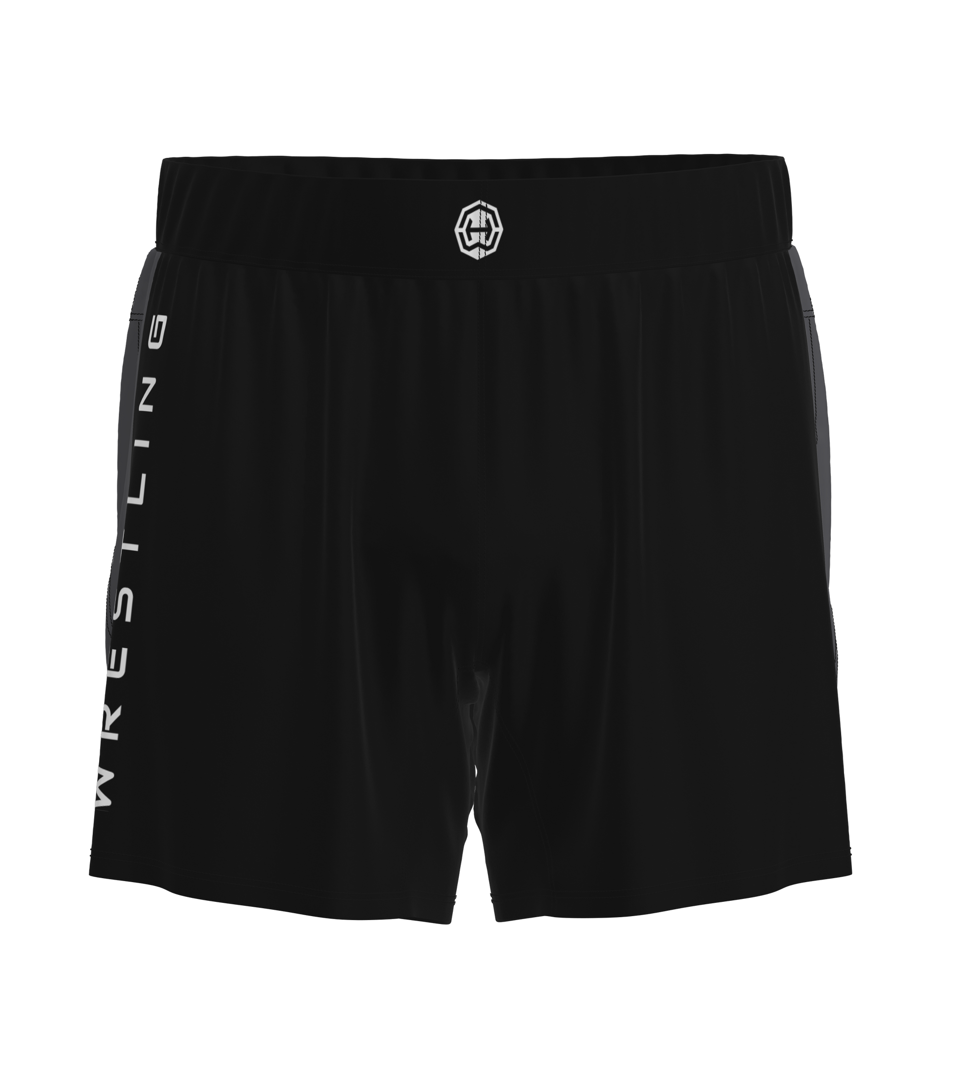 fight shorts wrestling black front