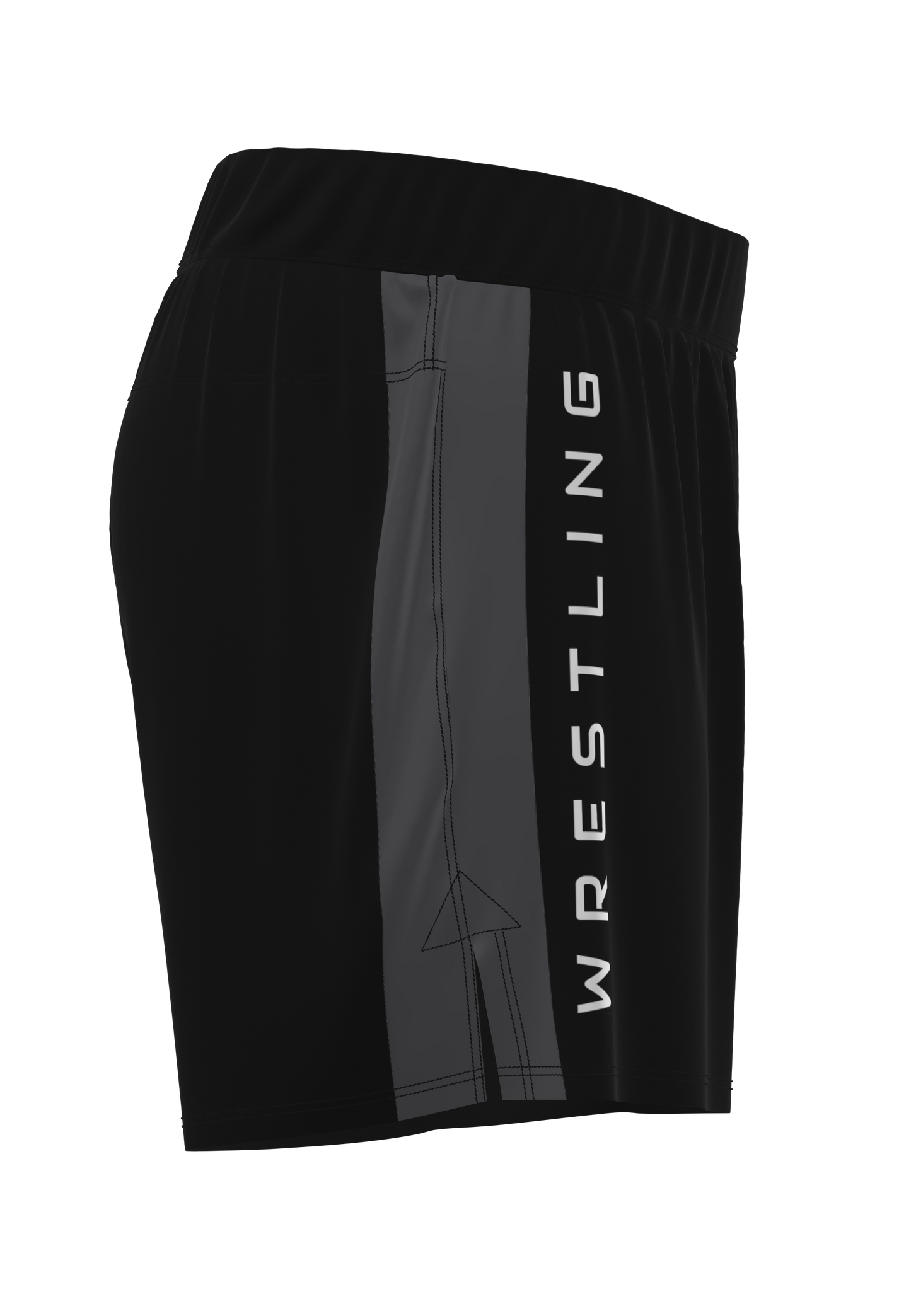 fight shorts wrestling black right side