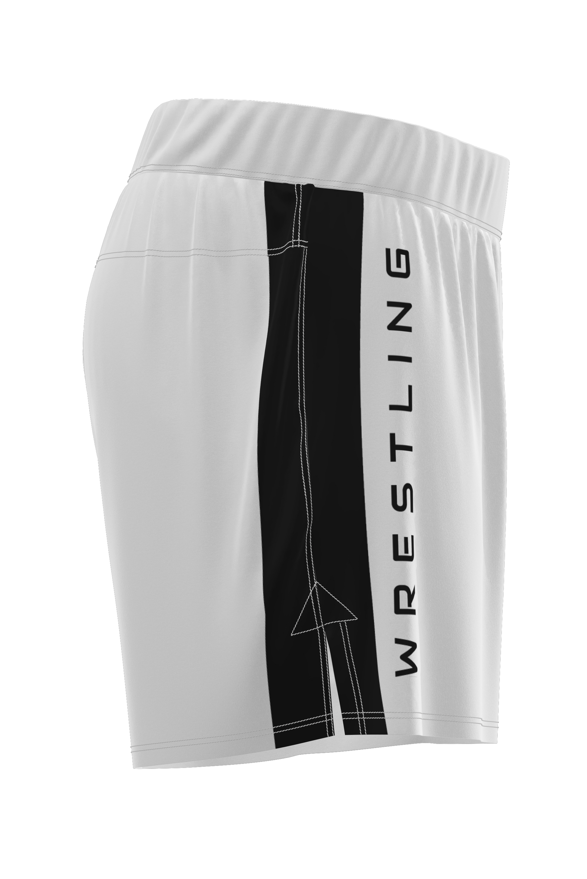 fight shorts wrestling white right side