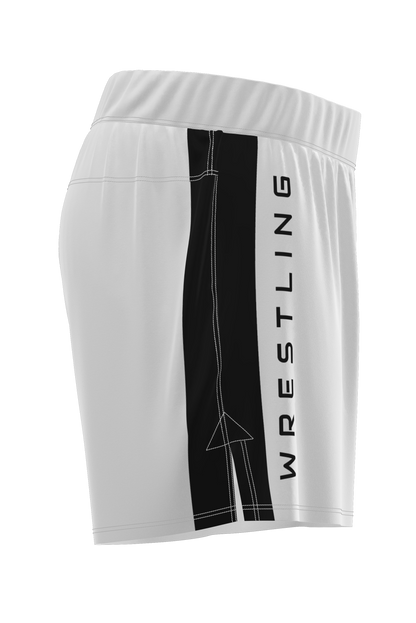 fight shorts wrestling white right side